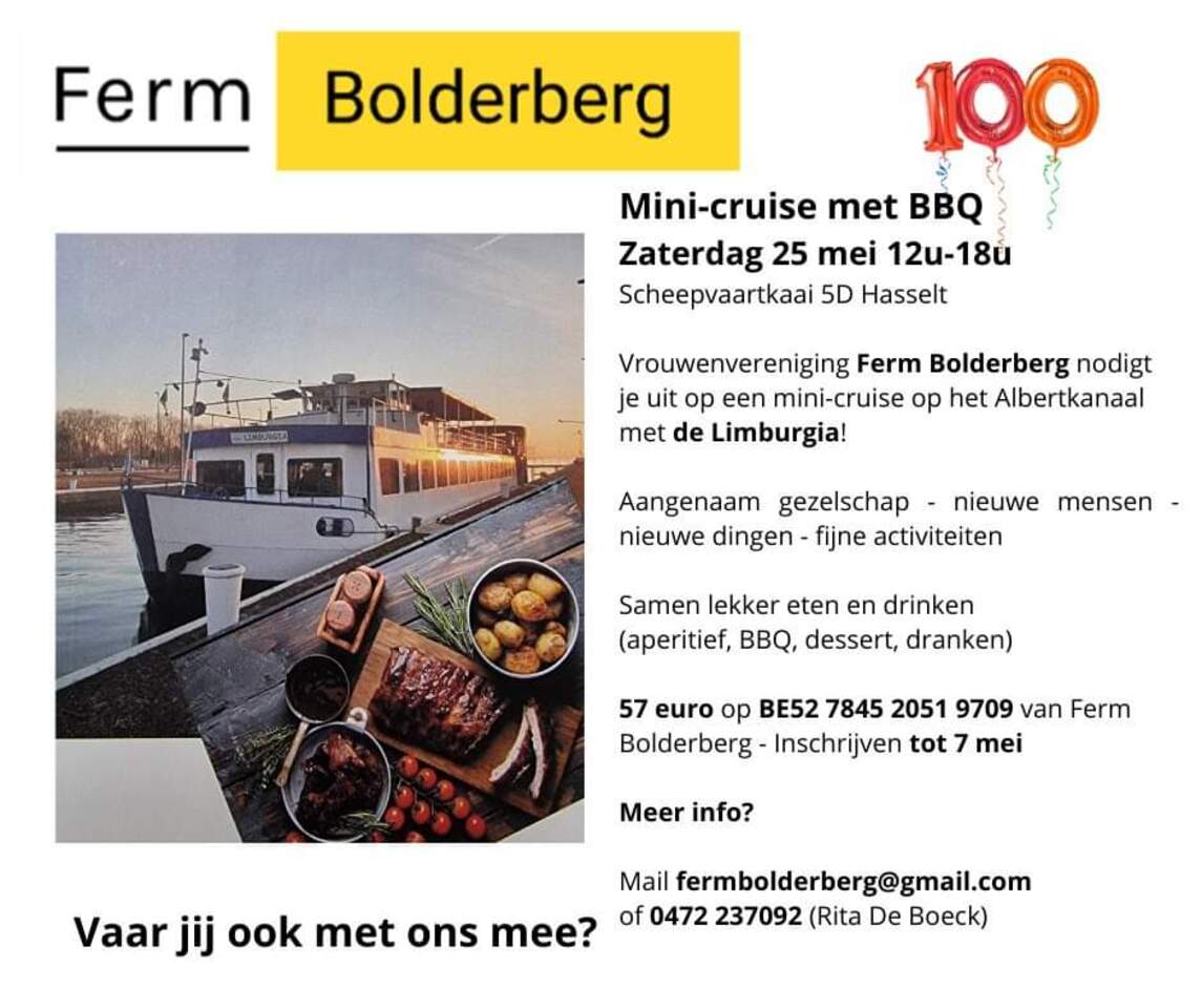 Ferm Bolderberg nodigt nieuwsgierige vrouwen uit voor een mini-cruise!