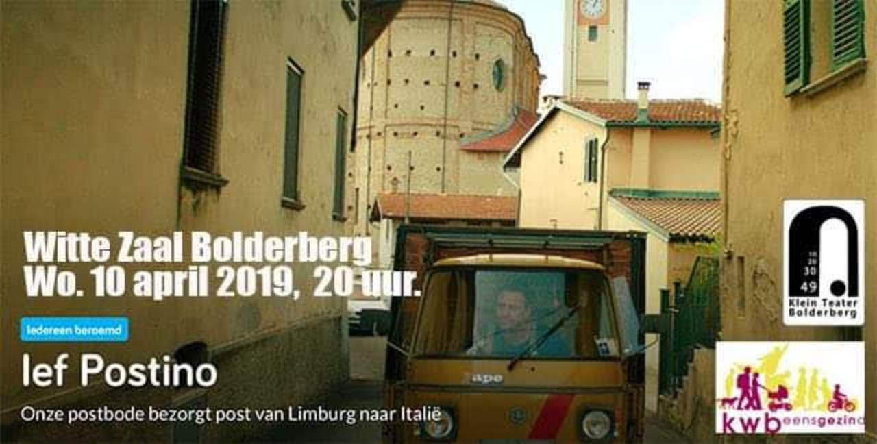 Klein teater Bolderberg presenteert: Ief Postino bezorgt Limburgse post naar Italië