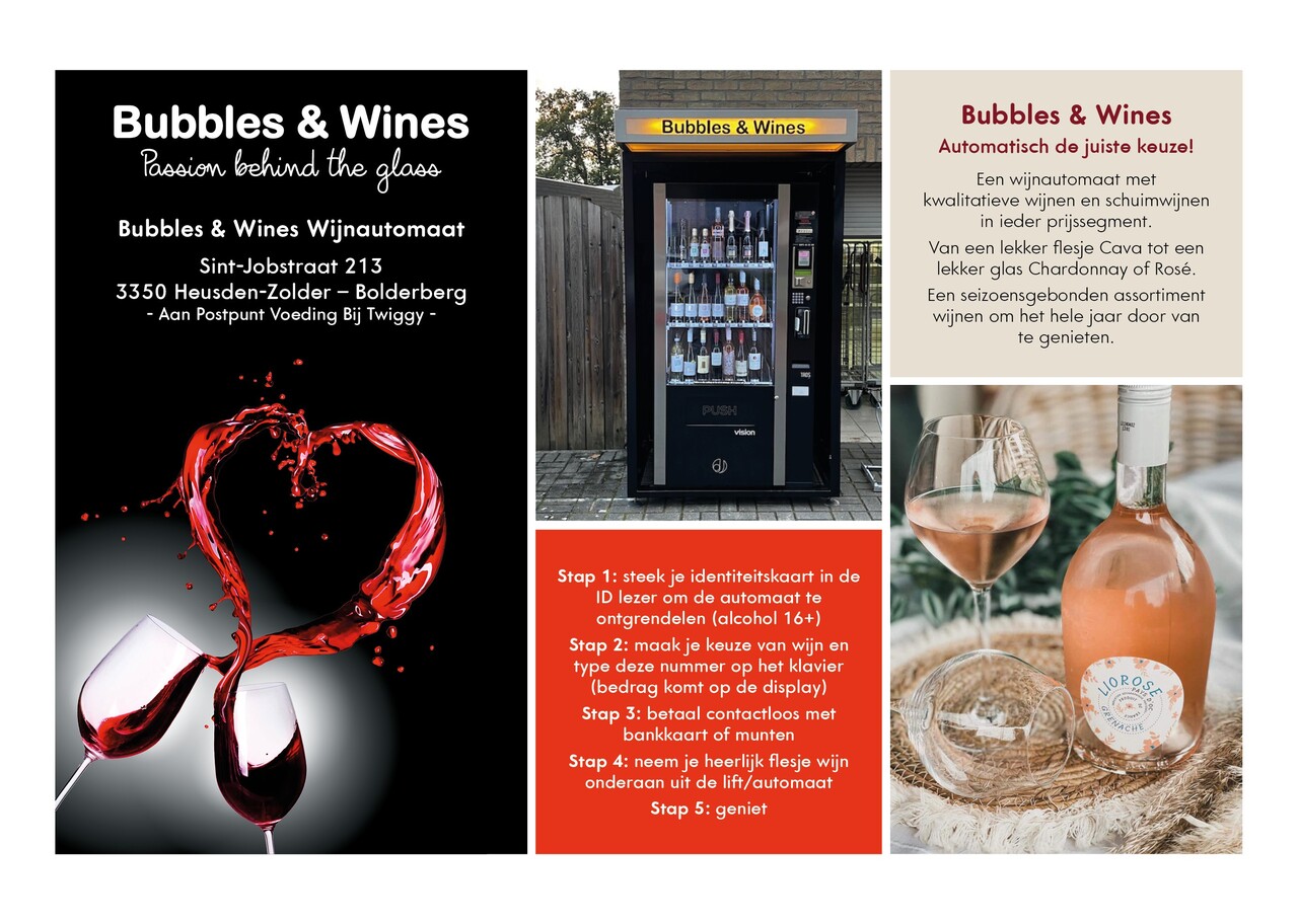 Bubbles & Wines wijnautomaat in Bolderberg